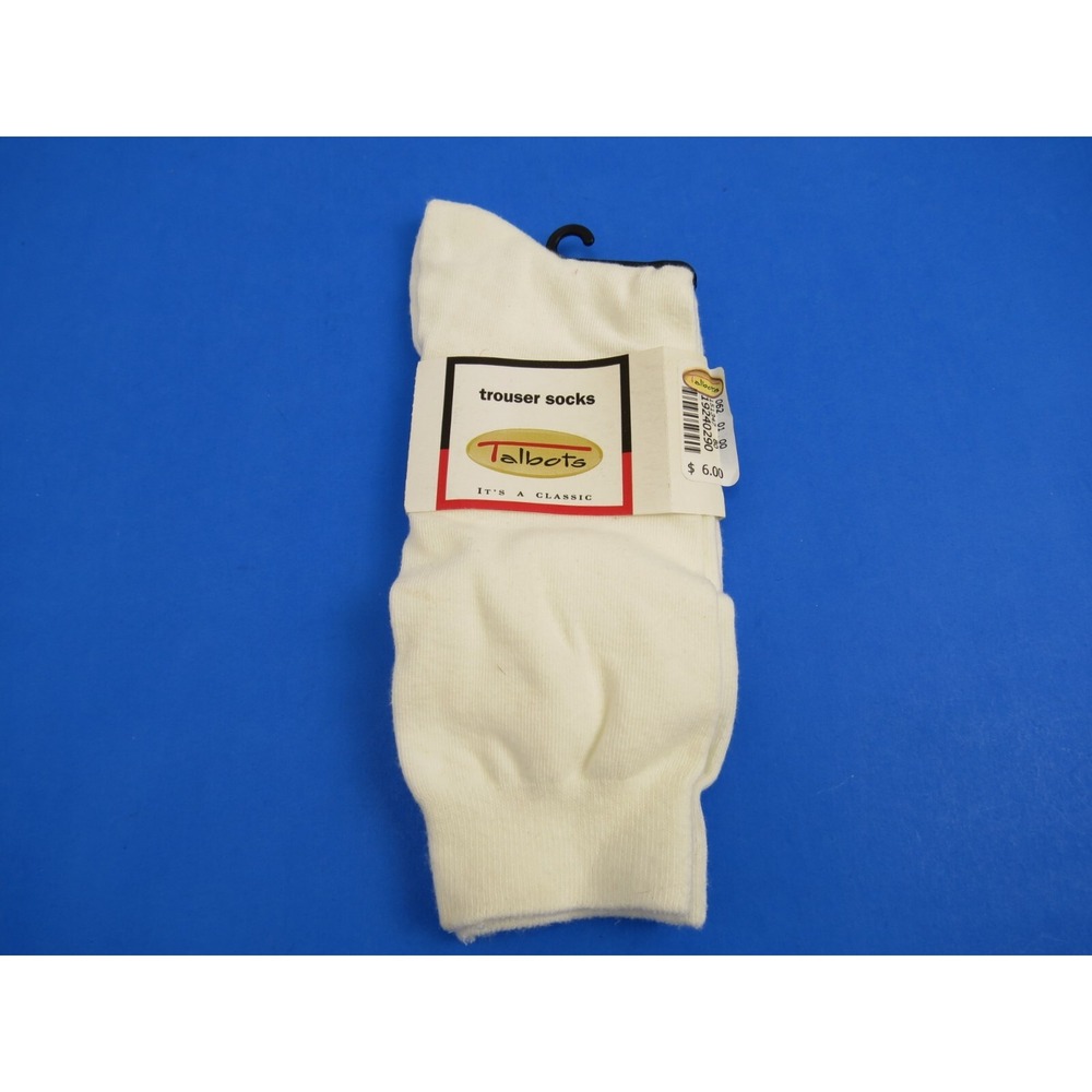 Talbots White Trouser Socks Size Large 9-11 [1 Pair]